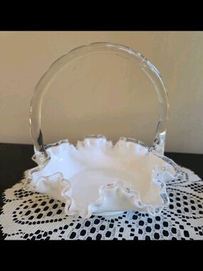 Fenton Milk Glass Basket